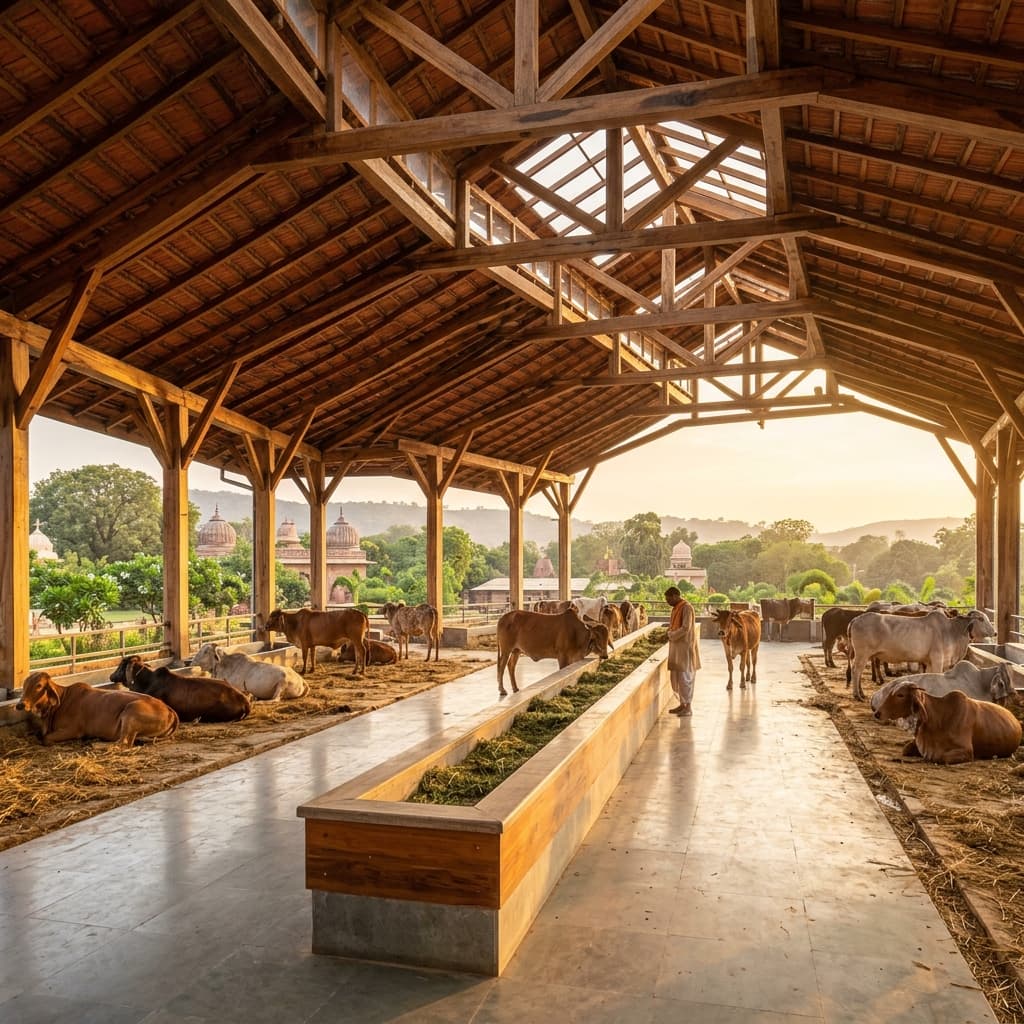 Construction of the new shelter roof
